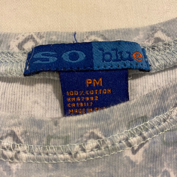 Baby Blue Diamond Pattern Tee - Picture 2 of 3